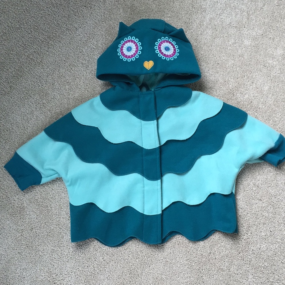 Cat and Jack Owl Hooded Coat 🌙 size 12 months